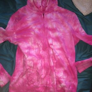 Neon pink tie dye jacket